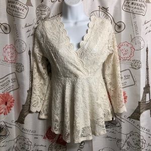 NWT Ivory Sparkling Blouse
